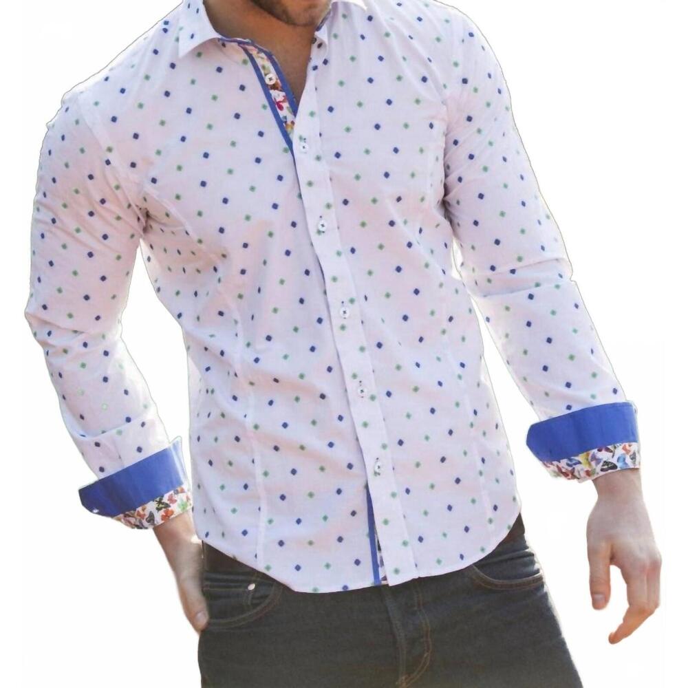 NEW EIGHT X fill coupe with butterfly trim shirt in blue